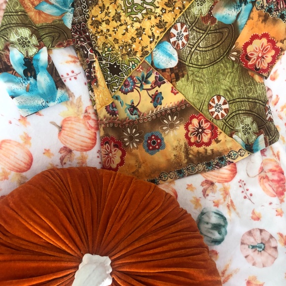 Festive fall 3/4 sleeve mixed print stretchy top by Caia - Picture 5 of 5